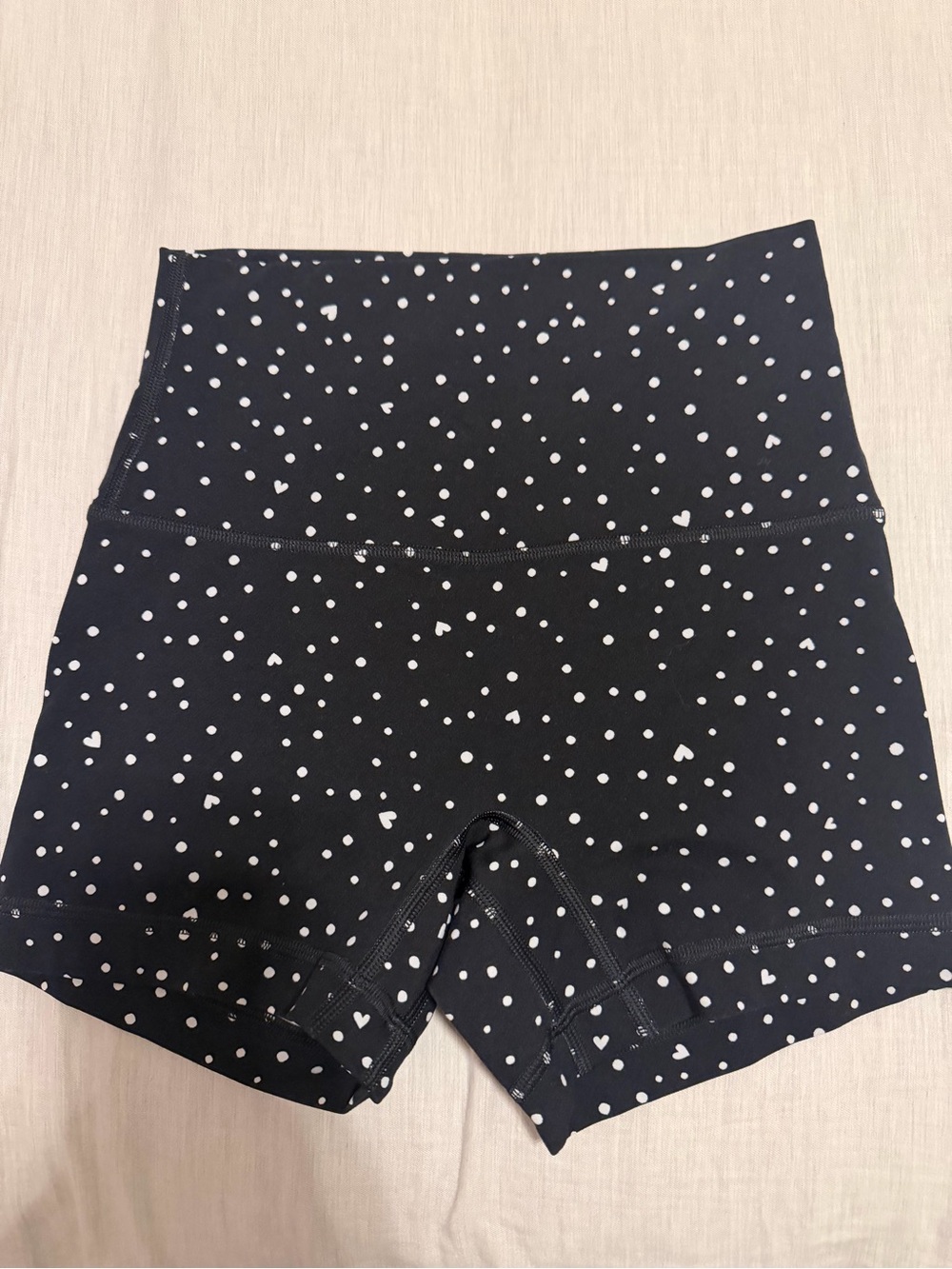 lululemon athletica Black High-Waist Heart Dot Athletic Shorts